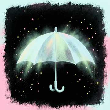 傘に落ちる雨