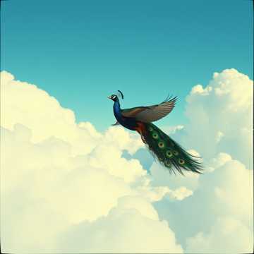 Peacocks go to the sky