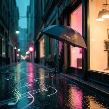傘に落ちる音