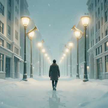 雪夜漫步