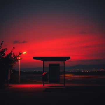茜色のバス停