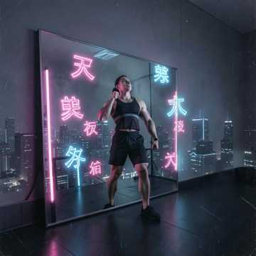 鏡の前で