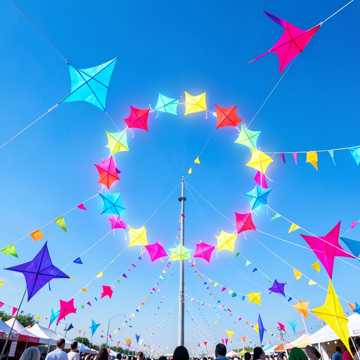 空に舞う凧の祭り