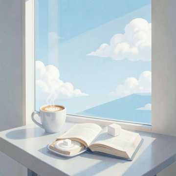 テラスの風とカフェラテ