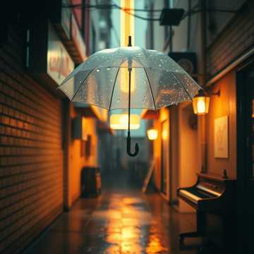 傘の雨粒