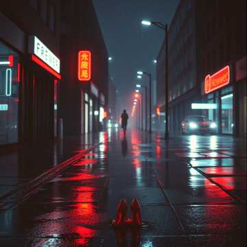 雨の港